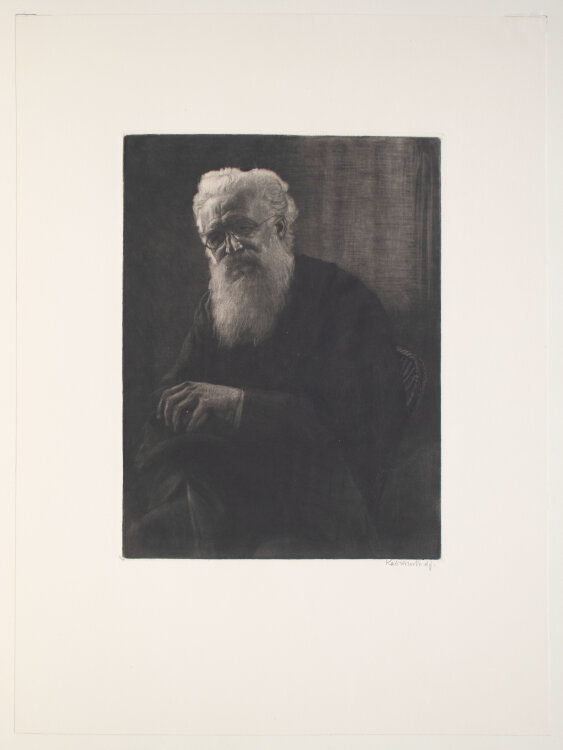 Leopold von Kalckreuth d.J. - Porträt Ewald Hecker, Mediziner - 1903 - Mezzotinto