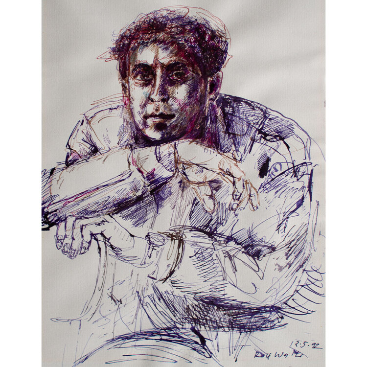 Rolf Walter - Männliches Porträt - 1992 - Aquarell