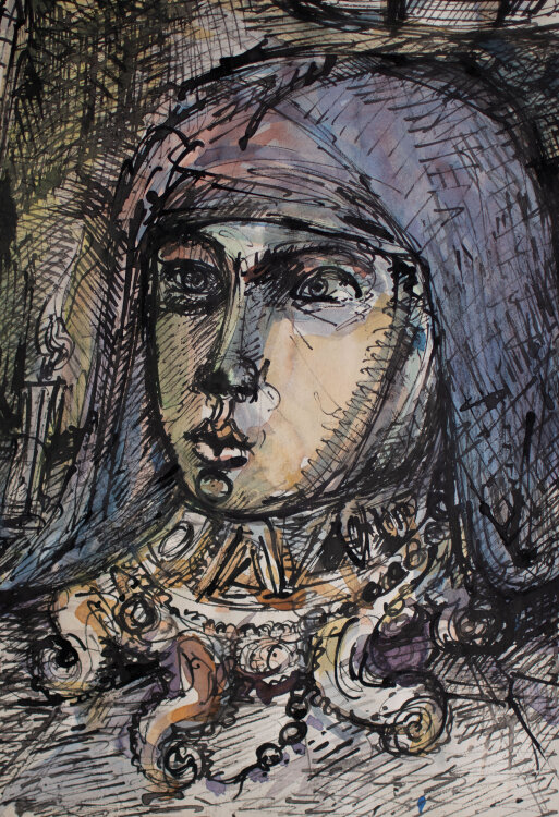 Rolf Walter - Nonne - 1997 - Aquarell