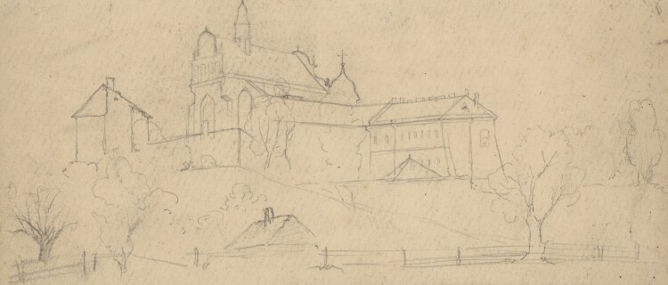 Józef Teofil Smolinski - Schlossansicht - um 1900 - Bleistift