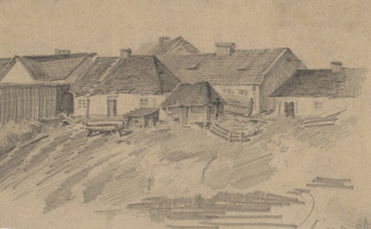 Józef Teofil Smolinski - Dorfansicht - o. J. - Bleistift
