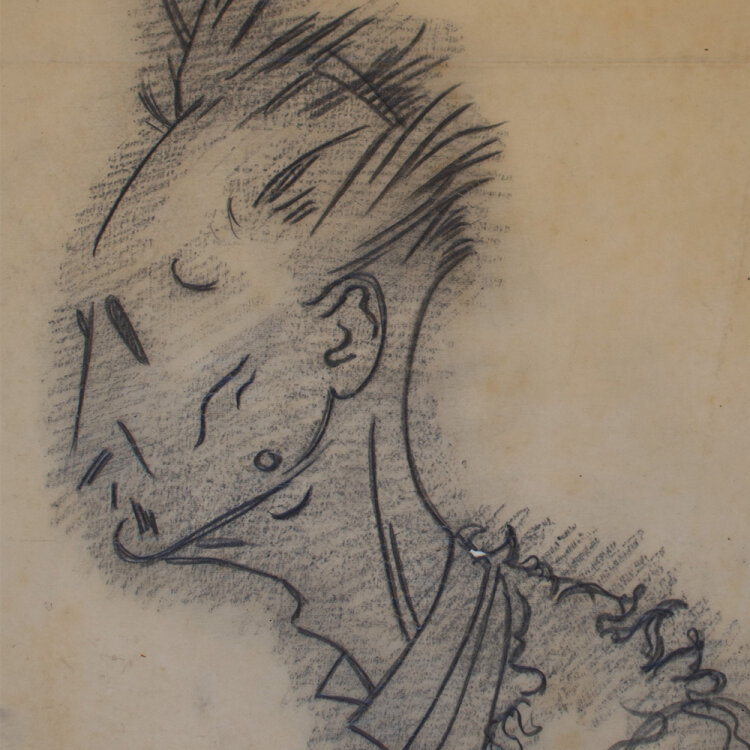 Józef Teofil Smolinski - Männliche Karikatur - o. J. - Graphit