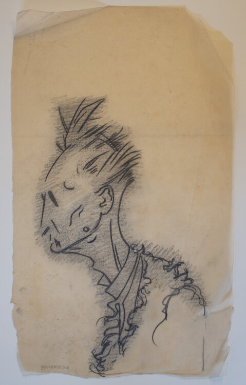 Józef Teofil Smolinski - Männliche Karikatur - o. J. - Graphit