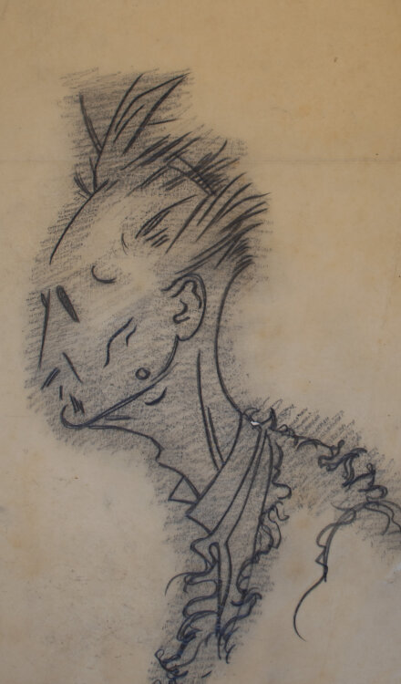 Józef Teofil Smolinski - Männliche Karikatur - o. J. - Graphit