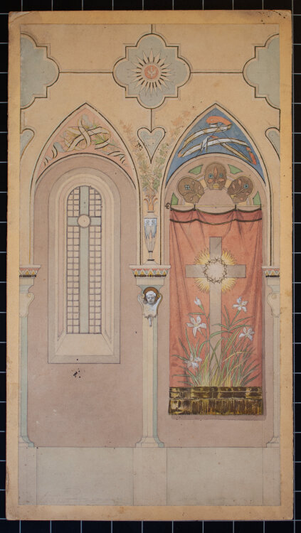 Józef Teofil Smolinski - Entwürfe für Kirchenfenster - 1899 - Aquarell, Bleistift, Tinte, Deckweiß