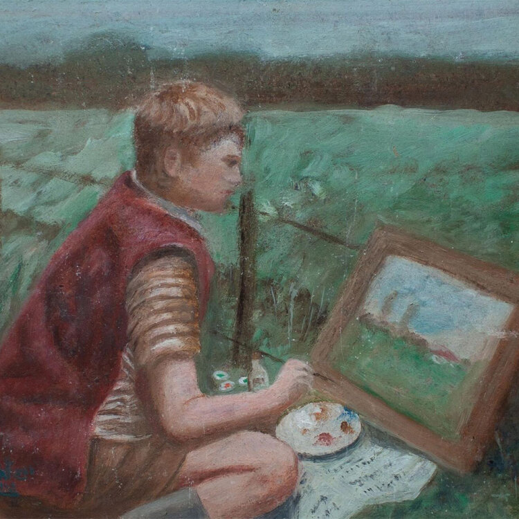 Gustav Heikaus - Jong geleerd, oud gedann - 1988 - Öl auf Hartfser