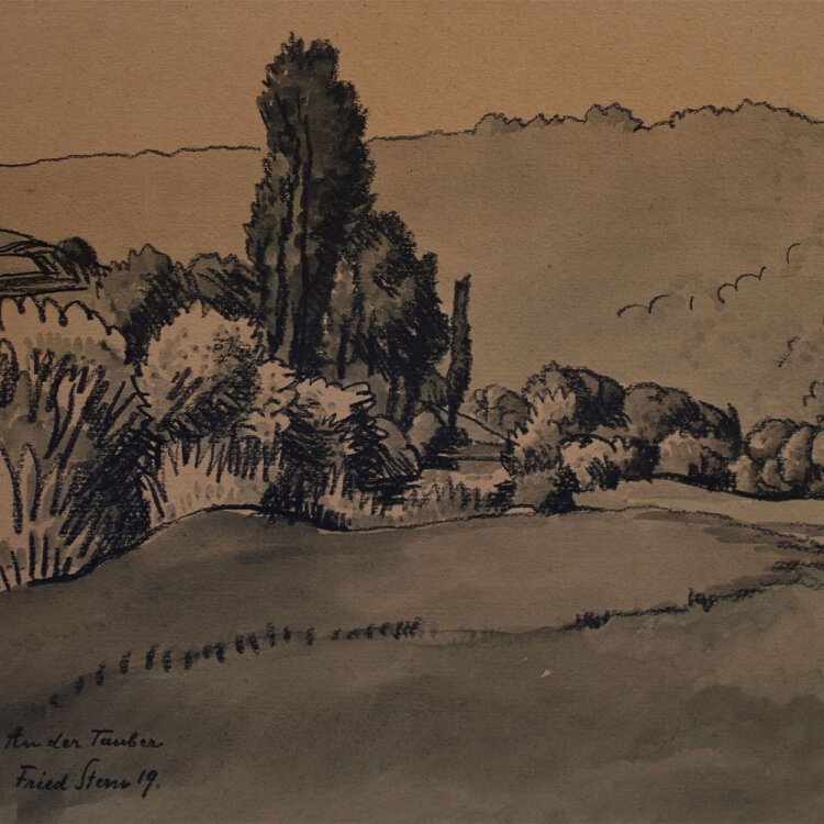 Fried Stern - An der Tauber - 1919 - Aquarell, Kohle
