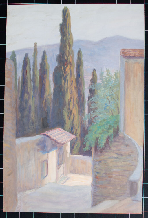 Lina Elisabeth Margarete Gerhardt - Fiesole - 1909 - Gouache auf getöntem Papier