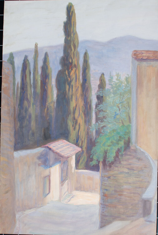 Lina Elisabeth Margarete Gerhardt - Fiesole - 1909 - Gouache auf getöntem Papier