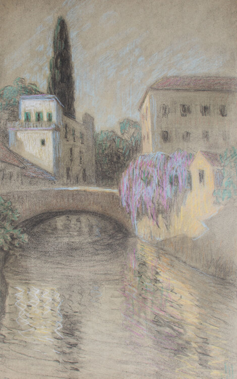 Lina Elisabeth Margarete Gerhardt - Padua - o.J. - Ölkreide und Kohlestift auf getöntem Papier