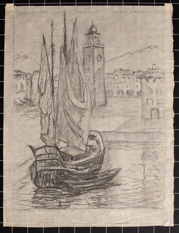 Lina Elisabeth Margarete Gerhardt - Riva del Garda - o.J. - Kohlestift auf Japanpapier