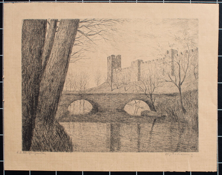 Lina Elisabeth Margarete Gerhardt - Castelfranco Veneto - o.J. - Radierung auf getöntem Papier mit Leinenprägung und Wasserzeichen