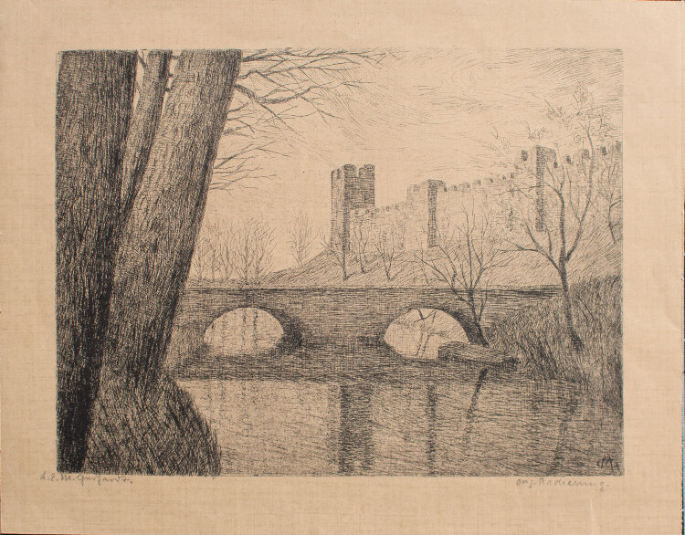 Lina Elisabeth Margarete Gerhardt - Castelfranco Veneto - o.J. - Radierung auf getöntem Papier mit Leinenprägung und Wasserzeichen