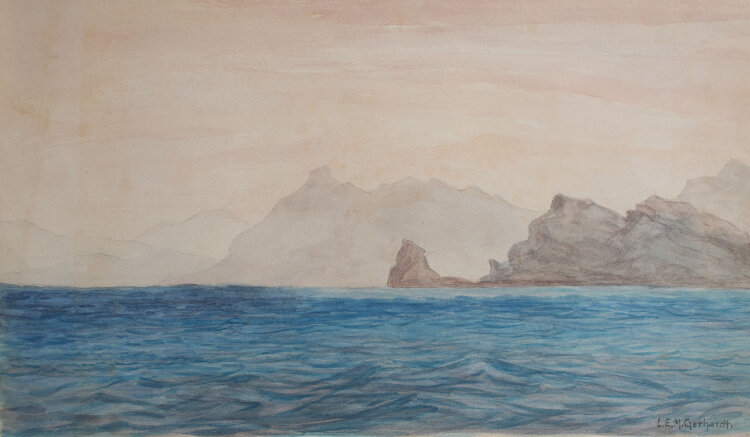 Lina Elisabeth Margarete Gerhardt - Bucht von Palermo - o.J. - Aquarell auf kräftigem Papier
