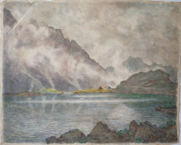 Lina Elisabeth Margarete Gerhardt - Am Trübsee ob Engelberg in der Schweiz - o.J. - Öllasur auf feinem Japanpapier