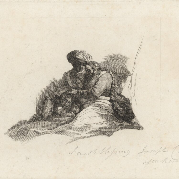 Unbekannt - Jacob blessing Joseph, after Rembrandt - o. J. - Radierung