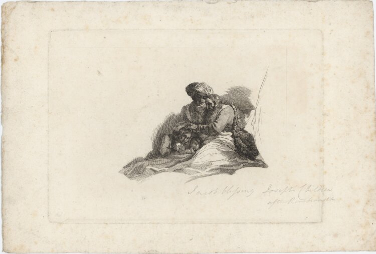 Unbekannt - Jacob blessing Joseph, after Rembrandt - o. J. - Radierung