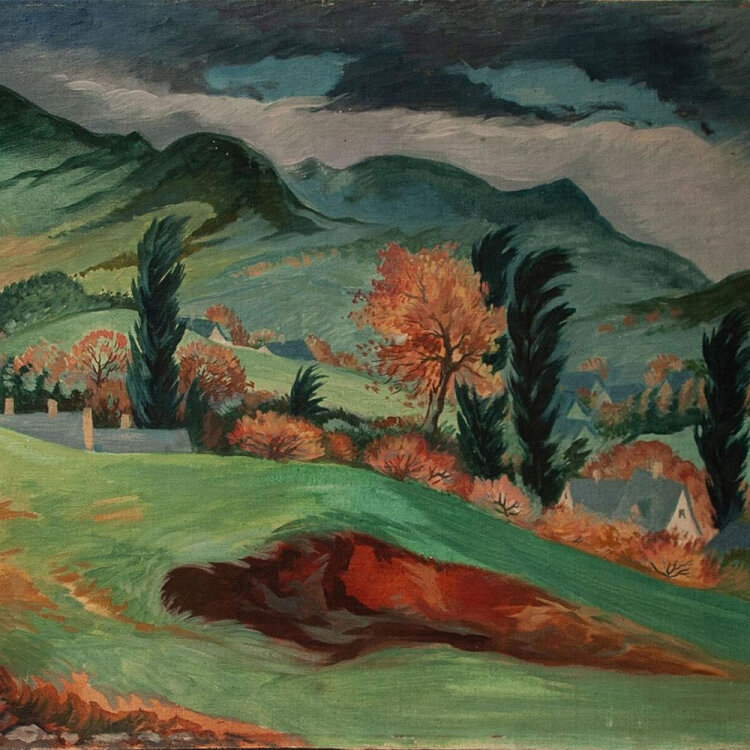 Lilly Netzband-Pollack - Berglandschaft mit Dorf - o.J. -...