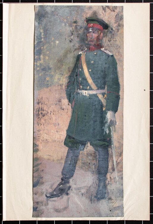Theodor Volmar - Soldat mit Säbel - o.J. - Öl auf Leinwand