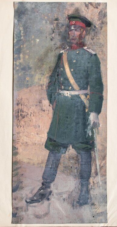 Theodor Volmar - Soldat mit Säbel - o.J. - Öl auf Leinwand