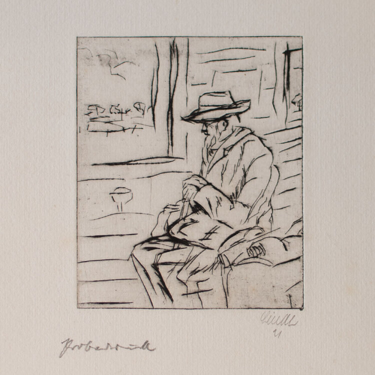 unbekannt - Im Eisenbahnabteil - 1921 - Radierung