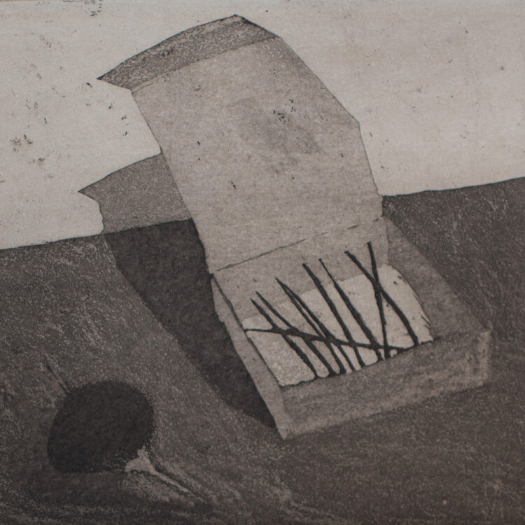 Eberhard Schlotter - Stillleben mit Streichholzschachtel - o. J. - Aquatinta, Radierung