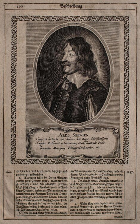 Unbekannter Künstler - Porträt Abel Servien - Kupferstich - o.J.