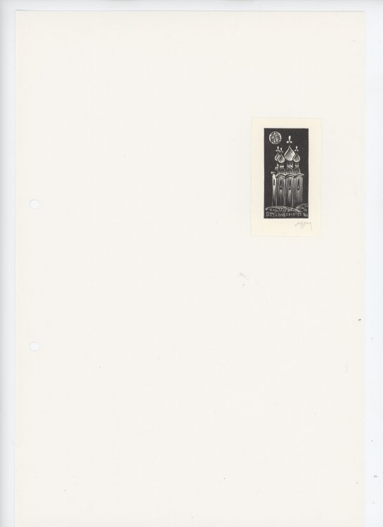 L. Setnjev - Exlibris - o. J. - Holzschnitt auf Papier
