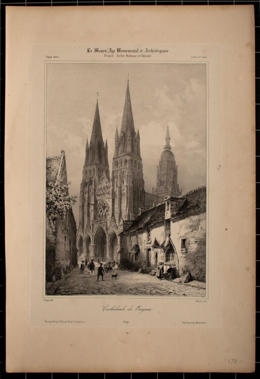 Nicolas M. J. Chapuy - Kathedrale, Bayeux - Lithographie - 1840