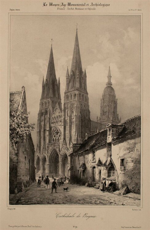 Nicolas M. J. Chapuy - Kathedrale, Bayeux - Lithographie...