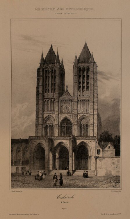 Nicolas M. N. Chapuy - Kathedrale in Rouon - Lithographie...