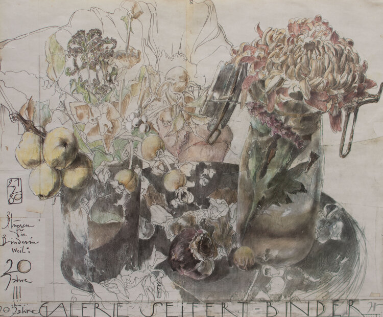 Horst Janssen - Stillleben. Galerie Seiffert-Binder - 1980 - Offsetdruck
