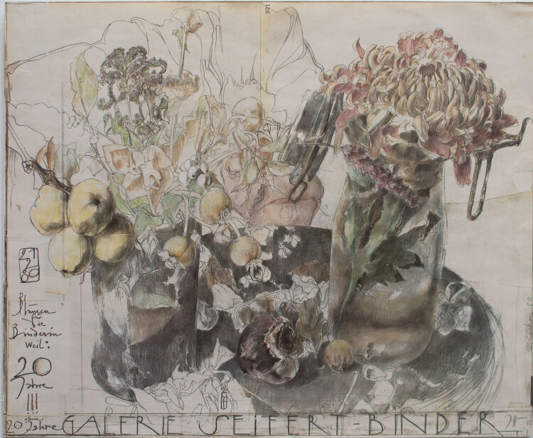 Horst Janssen - Stillleben. Galerie Seiffert-Binder - 1980 - Offsetdruck