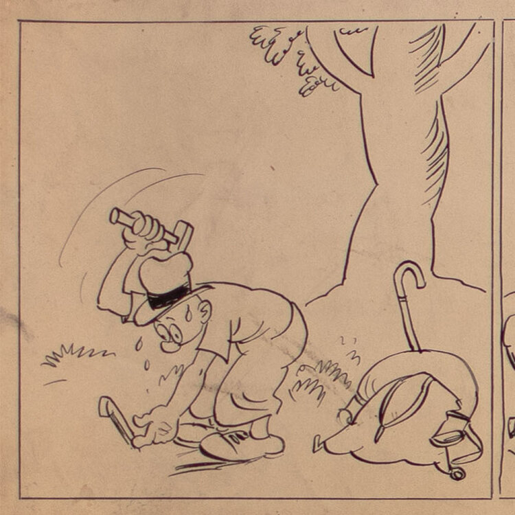 Max Otto - Stups im Zelt - o.J. - Tusche