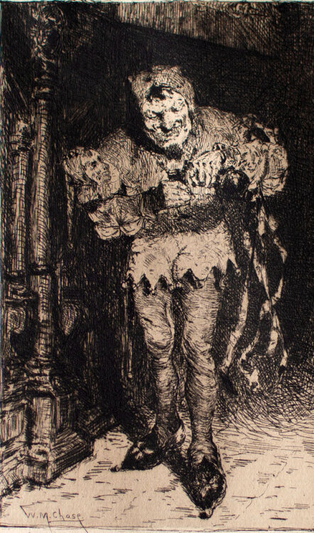 William Merritt Chase - The Court Jester (Der Hofnarr) - 1875 - Kupferstich
