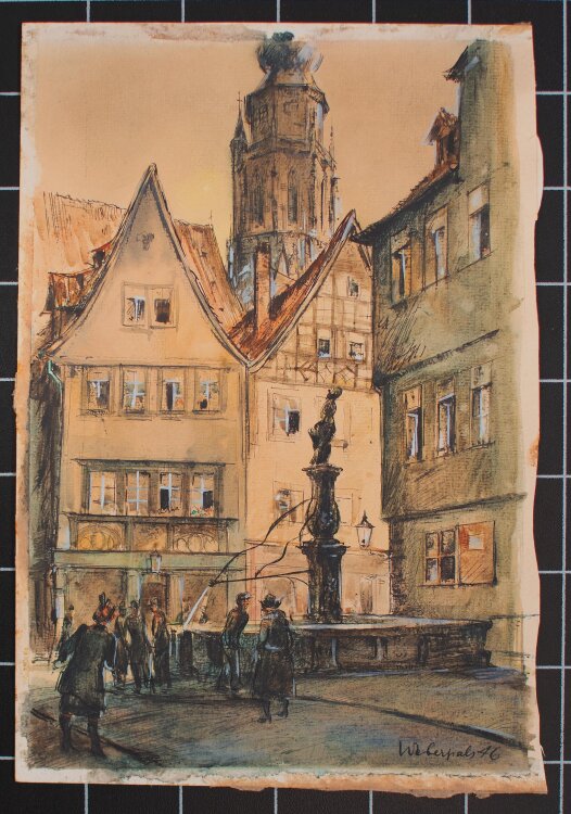 Hans Weberpals - Alter Brunnen - 1946 - Aquarell