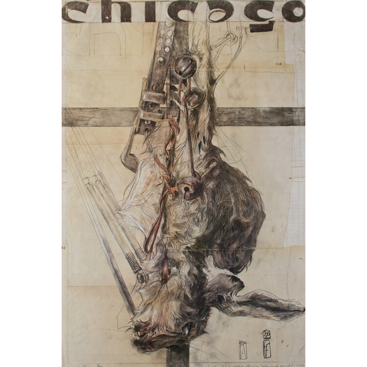 Horst Janssen - Chicago - 1980 - Farbiger Offsetdruck