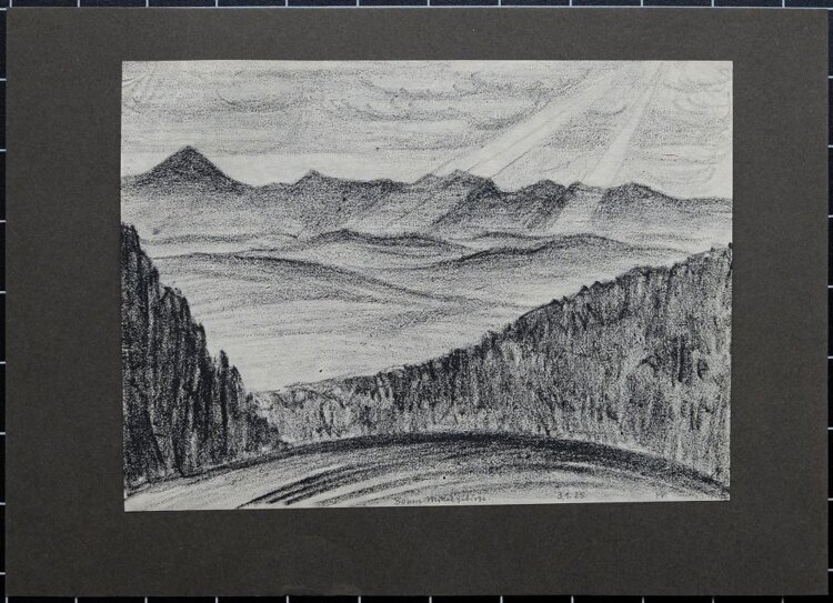 Hans Venter - Böhm. Mittelgebirge - Bleistiftzeichnung - 1925