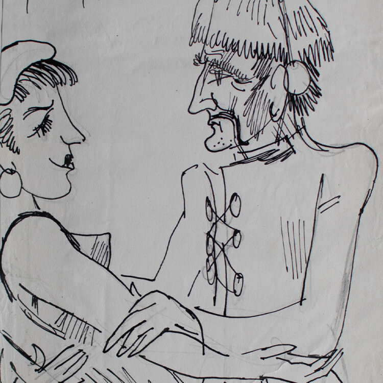 Karl Lotze - Ivan schaut nach Werten - 1958 - Tusche