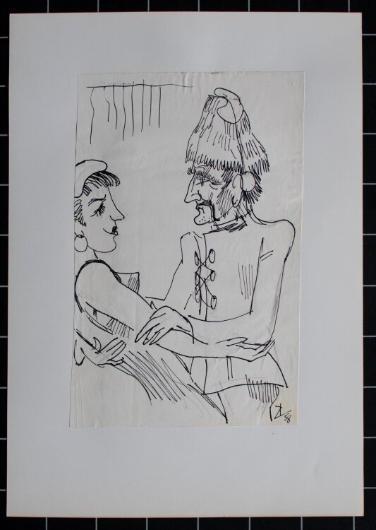 Karl Lotze - Ivan schaut nach Werten - 1958 - Tusche