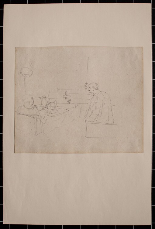 Joseph Simon Volmar - Männer im Gespräch - 1820 - Bleistift