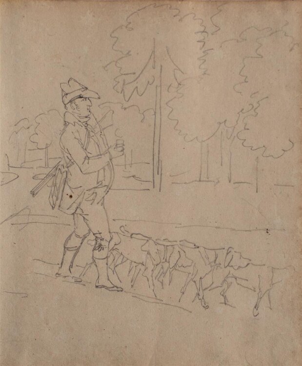 Joseph Simon Volmar - Jäger - Bleistiftzeichnung - 1820