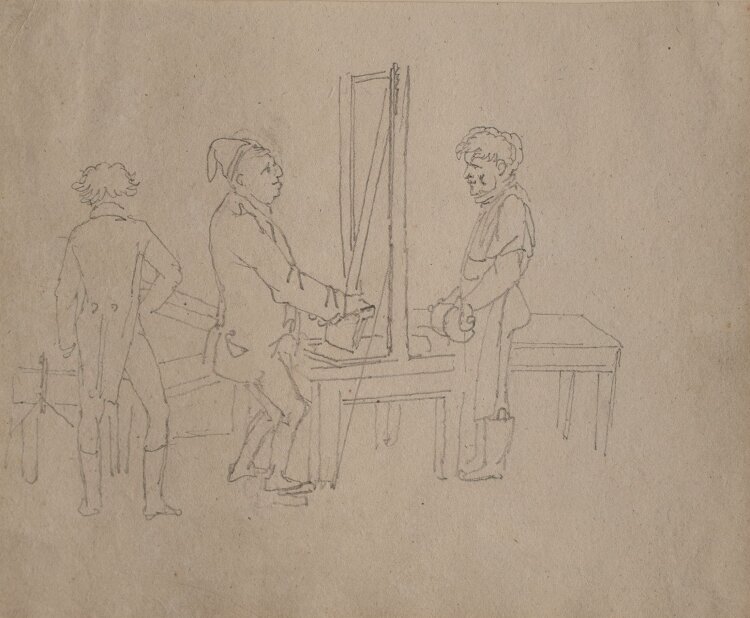 Joseph Simon Volmar - In der Druckerei - 1820 - Bleistift