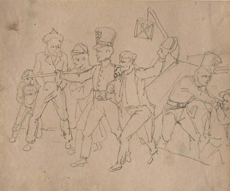 Joseph Simon Volmar - Demonstration - 1820 - Bleistift