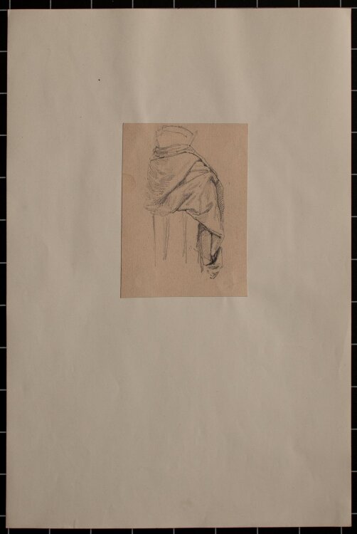 Theodor Volmar - Gewandstudie - Bleistiftzeichnung - o. J.