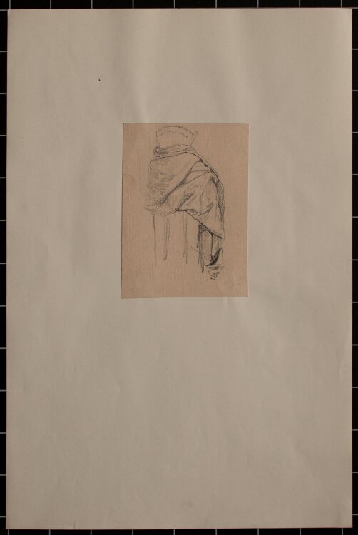 Theodor Volmar - Gewandstudie - Bleistiftzeichnung - o. J.