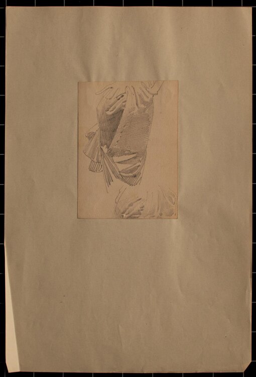 Theodor Volmar - Gewandstudie - Bleistiftzeichnung - o. J.
