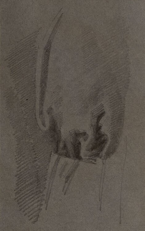 Theodor Volmar - Gewandstudie - Bleistiftzeichnung - o. J.