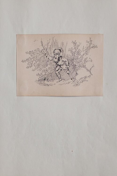 Joseph Simon Volmar - Zwerg - Tuschezeichnung - 1859