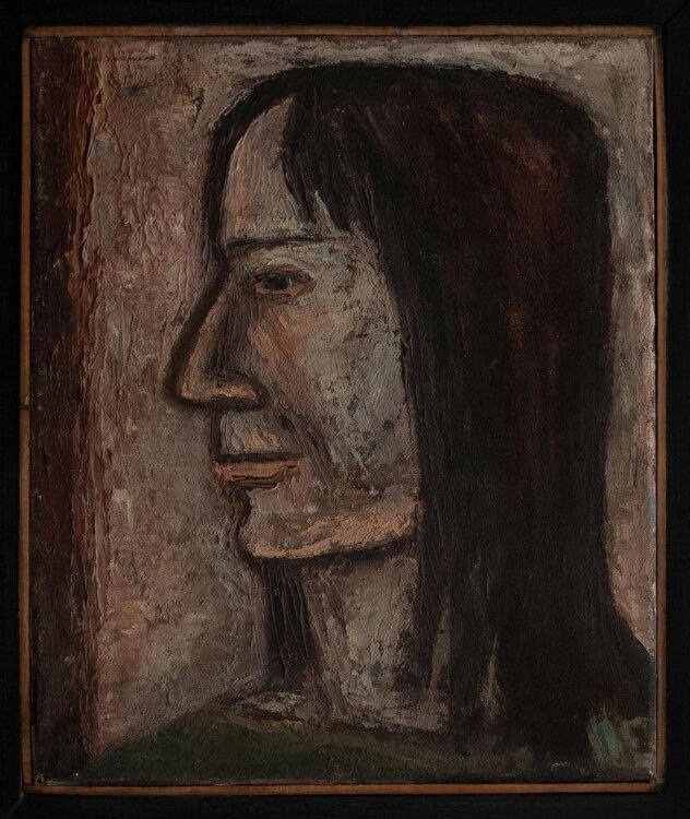 Veronika Wagner - Porträt Elke Erb - 1982 - Sandölfarbe auf Leinwand